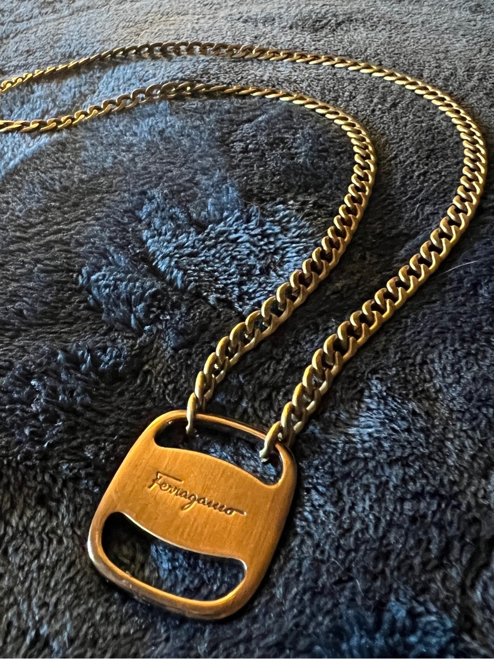 Men’s Ferragamo Hardware Necklace | Bronze 25” Chain